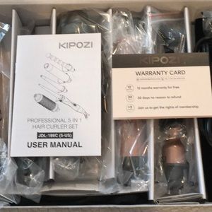 KIPOZI Professional 5 in 1 Ceramic Interchangeable Curling Wand NEW